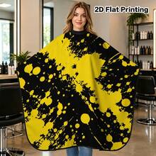 1pc Multi-Color Paint Splatter Barber Cape, Adjustable Neck Closure Styling Apron, Lightweight Haircutting Shawl, Suitable For Home Haircuts And Barber Salons - Multicolor - View 3