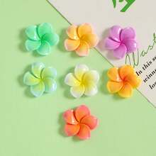 5/10/15pcs Colorful Gradient Plumeria Flower Fridge Magnets, Fresh Five-Petal Floral Magnetic Stickers, Creative Resin Decorative Magnets For Kitchen Whiteboard, Storage Cabinet, Home Decor Small Ornaments - Multicolor - View 6