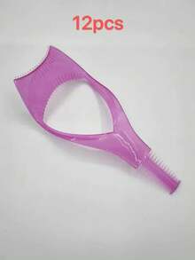 3-In-1 Eyelash Brush, Eyelash Protector Tool, Makeup Auxiliary Device, Reusable Makeup Accessory. Designed For Makeup Beginners, Easily Apply Mascara And Eyeliner For Separated, Clump-Free Natural Lashes. This Mascara Guard Set Combines Eyelash Grooming And Lash Tweezers Functions, Suitable For Women - Pink - View 19