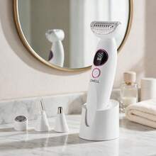 Adler 6-In-1 Women's Grooming Kit – Body Shaver & Trimmer For Bikini, Eyebrows, Nose & Ears, 6 Heads, IPX7 Waterproof, LED Display, 90 Min Runtime, Charging Stand, USB-C - View 5