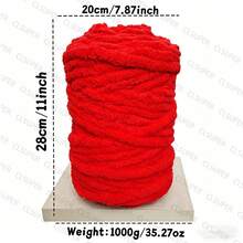 CLSUPER 35oz/1000g Extra Thick Jumbo Chenille Yarn, Soft Plush Yarn For Hand Knitting And Crochet, DIY Blankets, Pillows, Scarves, Suitable For Beginner Craft Projects - Multicolor - View 8