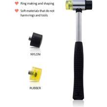 1/2pcs Ring Sizing Tool Set, Includes Solid Steel Ring Mandrel And Rubber Jewelry Hammer, US Size 0-13, For Men's And Women's Jewelry Ring Sizing And Shaping - Multicolor - View 3