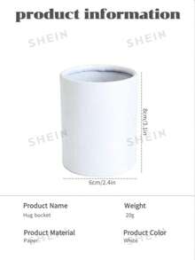 4/10 Pcs White Round Floral Box, Fresh Flower Packaging Small Box, Valentine's Day Fresh Flower Packaging Small Bucket, Handheld Flower Bucket Mini Hug Bucket - White - View 2