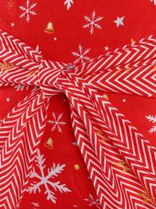 1pc New Printed Throw Pillow Cover Christmas Decoration Bow Backrest Cover Sofa Decorative Pillowcase Holiday Party Decoration Lumbar Pillow Cover - Multicolor - View 2