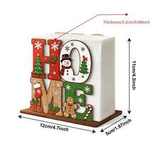 Wooden Napkin Holder, Christmas Home Letter Wooden Napkin Rack, Christmas Snowman Gingerbread Man Desktop Tissue Box, Christmas Party Kitchen Restaurant Desktop Napkin Organizer, Suitable For Christmas Tabletop Decoration, Christmas Tabletop Tissue Storage Rack - Multicolor - View 3