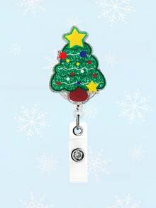 Cute Cartoon Christmas Acrylic Retractable Badge Reel, Christmas Tree, Santa, Snowman, Bell, ID Badges, Student Cards, Access Cards, Keychains And Backpack Decor. Perfect Christmas, Festival & Birthday Gifts For Family, Friends. - Christmas Elements - View 5