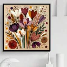 1PC DIY 5D Diamond Painting Kit Floral Pattern - Round Full Drill Art Mosaic Craft, Home Wall Decor, Unframed - No Frame - View 3