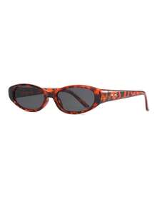 1 Pair Men's Leopard Print Oval Minimalist Solid Color Vintage Street Style Fashion Glasses - Leopard - View 2