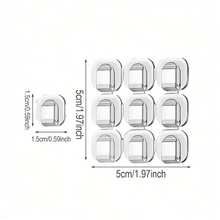 Decorative Lighting Easy Fix Transparent Self-Adhesive Hooks, Suitable For Christmas, Halloween, New Year Decorations - Removable Mini Wall Hooks With Glue-Free Backing, Indoor/Outdoor Universal Plastic Hooks For Hanging, Wreaths And Displays - Grid - View 6