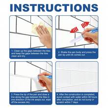 Ceramic Tile Grout Repair Pen, Waterproof And Anti-Mold Tile Marker Pen For Bathroom, Floor And Home Tile Renovation, Restore And Beautify Tile Grout - A - View 10