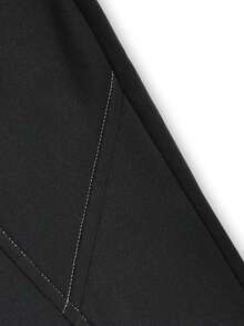 Spring/Autumn American Deconstructed Contrast Stitch Wide Leg Sweatpants Loose Drapey Floor-Length Casual Sports Long Pants - Black - View 7