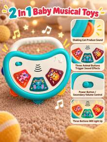 Baby Musical Hand Drum Toy, Interactive Hand Drum With Lights And Sounds, Sensory Toy, Baby Toy, Christmas Gift, Baby, Newborn Essentials - Multicolor - View 5