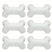 6 White Dog Bone Shaped Foil Balloons, Perfect For Puppy Birthday Celebrations - Great For Pet Themed Parties And Photo Props, No Power Required - 25 YEARS - View 1