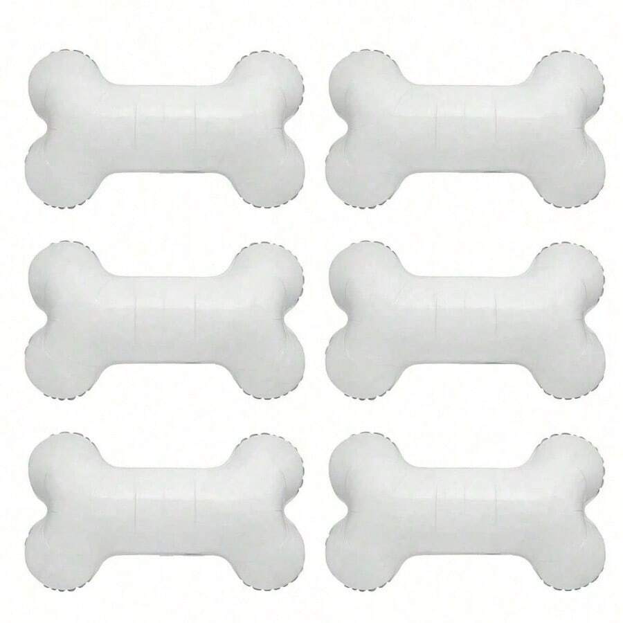 6 White Dog Bone Shaped Foil Balloons, Perfect For Puppy Birthday Celebrations - Great For Pet Themed Parties And Photo Props, No Power Required - 25 YEARS - View 1