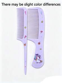2pcs Portable Mini Combs, Cartoon Macaron Color Hair Brushes, Suitable For Braiding And Styling, Travel And Holiday Gifts, All Seasons - / - View 10