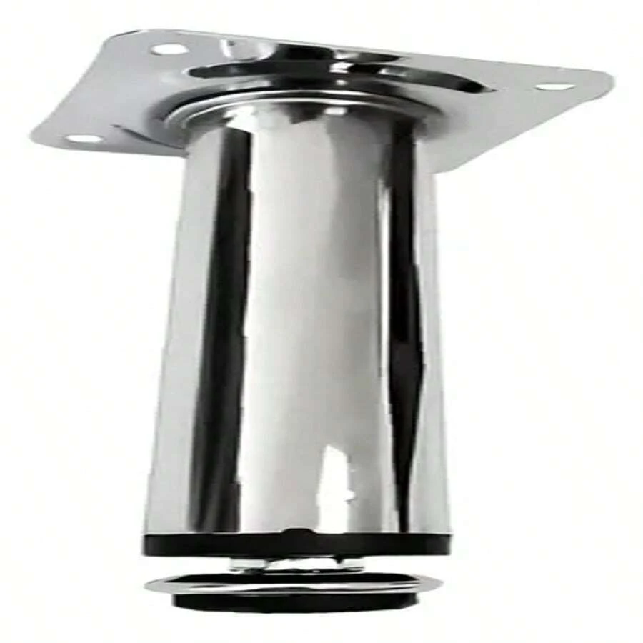 1x Pé Redondo Moveis 120mm Cromado Reforçado Bancada Forte Cromado - C - Visão 1