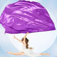 1pc Outdoor Worship Dance Flag With Extendable Rod, Church Praise Prophetic Flag, Solid Sunset Flag For Belly Dance Costume, Dance Prop With Sequin Sari Skirt For Halloween, Rave, Carnival, Stage, Festivals, Parties - Multicolor - View 23