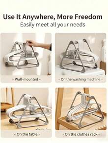1pc Large Capacity Stackable Hanger Storage Rack, Multi-Functional Detachable Hanger Organizer, Home Closet Hanger Storage Tool, Can Store Various Hangers Centrally, Save Closet Space, Keep Bedroom And Laundry Room Tidy And Organized. Easy To Assemble And Disassemble, Stable Stacking Without Tipping, Suitable For Home Closet, Walk-In Closet, Laundry Room Use, Say Goodbye To Messy Hanger Piles, Optimize Storage Space. Home Storage Essential - Multicolor - View 10
