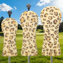 1 st golfhuvudskydd, mjukt plyschigt klubbhuvudskydd med leopardmönster, snyggt skyddande hölje för driver, fairwaywood och hybrid, golfsporttillbehör - Multifärgad - Visa 2