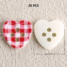 20/40/50 PCS, 1.2cm/1.25cm Round/Heart Grid Print 4-Hole Buttons, Suitable For Clothing Accessories, Dresses, Jackets, Shirts, Sweaters DIY, Dolls, Phone Cases Decoration - Checkered Print - View 31