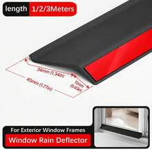 1pc 1M/1.5M/2M Window Waterproof Self-Adhesive Rain Guard Sealing Tape, Flexible Weather-Resistant Window Edge Sealing Strip, Suitable For Sliding Doors Balcony Window Frames, Home Rain Guard Water-Blocking Strip - A-Black - View 2