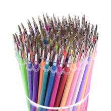 100 Pcs/Set Of Color Gel Refill -With 5Pcs Empty Pen Holder,1.0mm Fine Tip, Various Colors - Office And School Supplies, Smooth Writing, Necessary For The Beginning Of School, Random Color - Sets - View 2