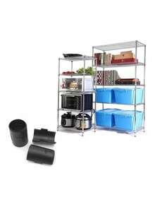 8 Sets Storage Rack Clips, Storage Rack Bracket Accessories, Warehouse Wire Rack Tube Clips, These Storage Rack Accessories Are Designed To Replace Damaged Storage Rack Clips, No Need To Buy New Storage Racks, Saving You A Lot Of Money - Black - View 6