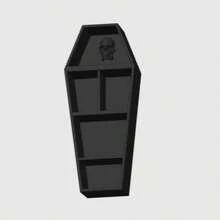 Kệ trưng bày mini hình quan tài với trang trí đầu lâu, tủ cảnh quan siêu nhỏ phong cách Gothic cho nhà búp bê, giá treo tường diorama cho pha lê mini và mô hình nhỏ - A - Xem 7