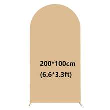 Khaki Arch Backdrop, 5ft, 6ft, 6.6ft, 7.2ft Wedding Arch Cover 2 Panels Spandex Fabric Arch Backdrop Dome Arch Backdrop Fabric Suitable For Birthday Party Wedding Arch Frame Decoration (Arch Frame Not Included, Fabric Backdrop Only) - Khaki - View 11