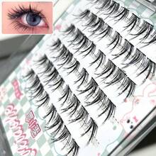 MIXIAOHE Self-Adhesive Starry Glitter Cluster False Eyelashes, 36 Clusters & 48 Clusters Korean Fox Eye Style, Natural Camera-Ready Makeup Effect, Suitable For Daily, Cosplay, Anime Looks, Halloween - C - View 10