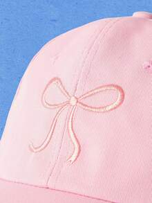 Popjeli 1pc Bow-Knot Baseball Cap, Casual Versatile Sun Visor Hat For Men & Women, Suitable For Spring/Summer, Y2K Solid Color - Pink - View 10