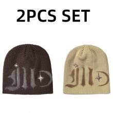 Unisex Fashion Y2K Jacquard Knit Hat, Warm, Suitable For Autumn/Winter Casual Wear - Multi-color-graffiti Stars - View 19