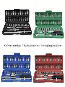 1 Set Heavy Duty Chrome Vanadium Steel Professional Car Repair Tool Set, Premium Professional Multi-Function Socket Wrench Set, Universal Professional Tool Set For Home And Car Repair, Suitable For Enthusiasts And Professionals, Durable Men's Tool Set, Reinforced Load-Bearing Car Parts Repair Set, Wear-Resistant Practical Work Tool Set, High-Strength Industrial Socket Wrench, Portable Non-Slip Motorcycle Parts Repair Tool, Professional Grade Car Mechanical Tool Set, Exquisite Gift Christmas Tool Set - Multiple Styles - View 12