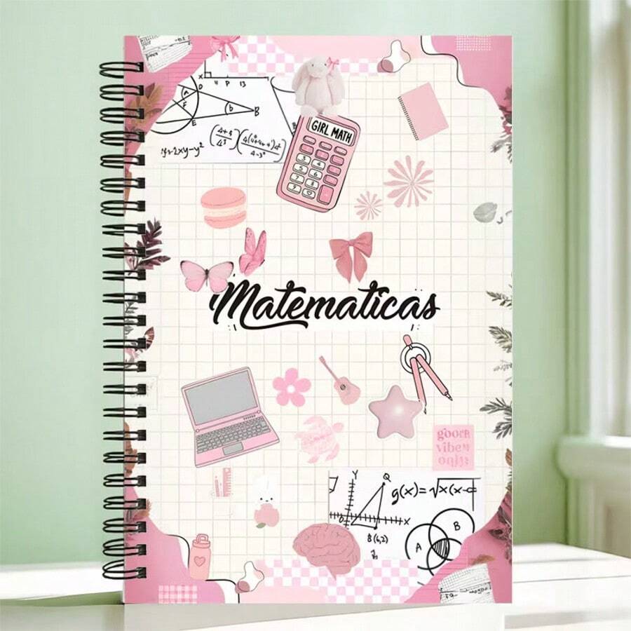 Math Theme Spiral Notebook, College Ruled Inner Pages, High-Quality Paper, Portable Design, Suitable For Classroom Notes, Learning And Creative Writing - Ideal Choice For Students And Professionals, Design Daily Planner Record Classroom Notes Office Memo Portable Writing Notebook, Suitable For Professionals, Students And Office Use - Perfect Gift Choice, Artistic Cover Design, Learning Formula Record Journal, - One Book (50 Pages, 100 Pages) - View 1