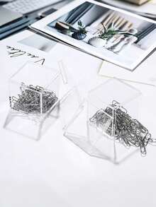 6pcs Transparent Square Storage Boxes With Adhesive Seal, Suitable For Birthday, Wedding Decoration, Mini Jewelry Display, Clear Plastic Boxes, Convenient For Organization And Storage - Multicolor - View 2