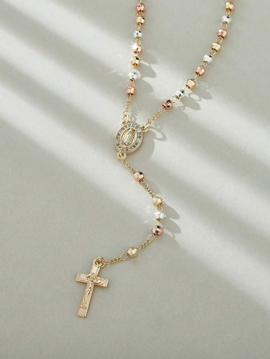 Men Beaded Necklaces - Gold - View 1