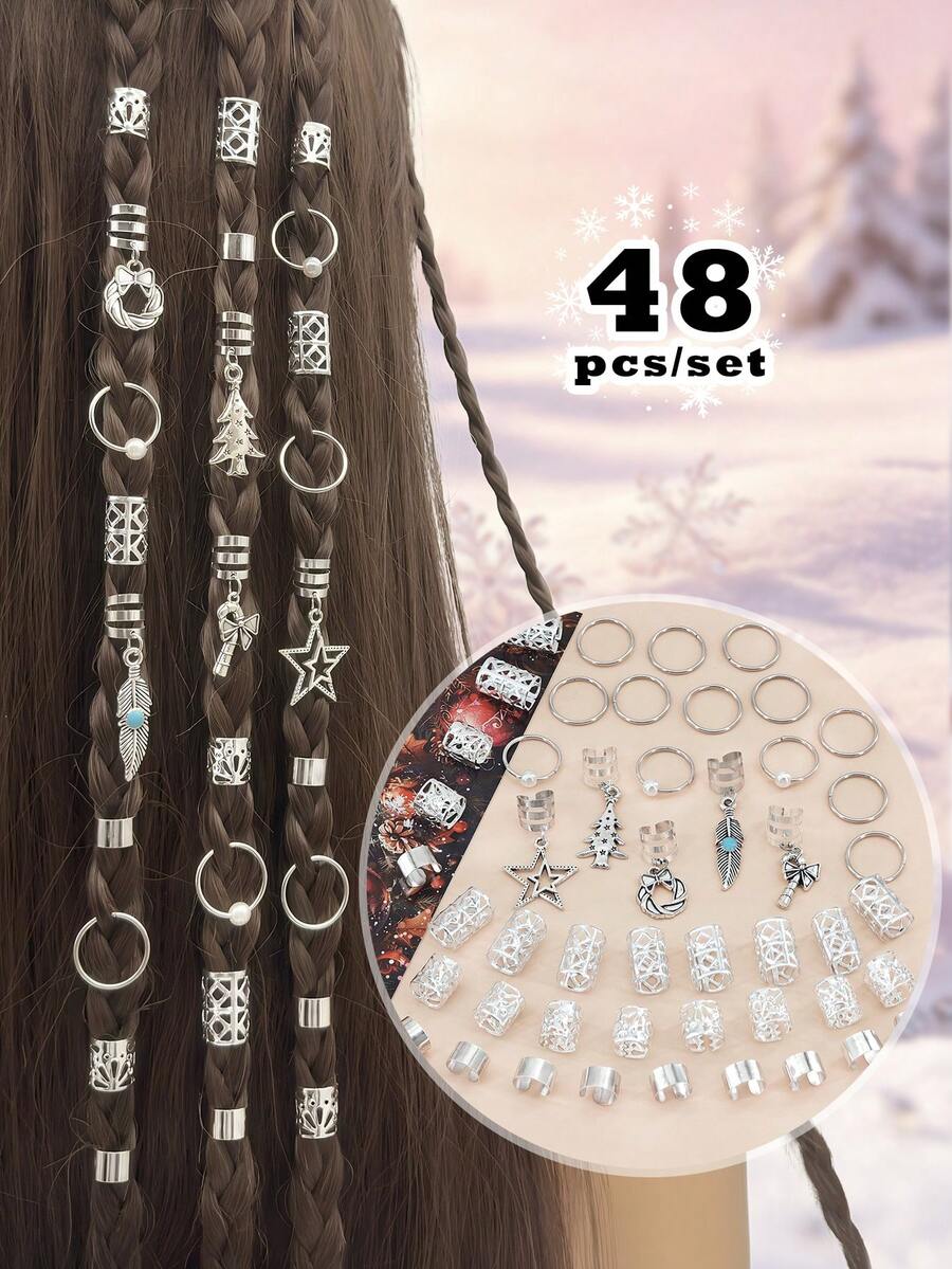 48件巴洛克風海洋元素髒辮髮飾，夏季舞會派對音樂節髮飾