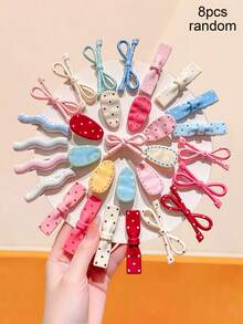 16/8/4pcs/Set Sweet Girl Macaron Polka Dot Resin Hair Clips, Multiple Styles, Sweet And Cute Hair Accessories-Suitable For Girls And Women, Daily Essential - Multicolor - View 22