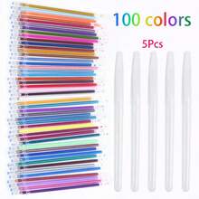 100 Pcs/Set Of Color Gel Refill -With 5Pcs Empty Pen Holder,1.0mm Fine Tip, Various Colors - Office And School Supplies, Smooth Writing, Necessary For The Beginning Of School, Random Color - Sets - View 9
