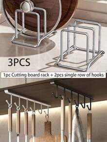 1pc Upgraded Thickened Multifunctional Countertop Pot Lid & Cutting Board Storage Rack, Kitchen Cutting Board Dedicated Multifunctional Pot Lid & Cutting Board Integrated Draining Rack - Solid Color - View 9
