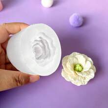 1pc Poppy Flower Silicone Mold DIY Petal & Leaf Detail Realistic English Flower Mold For Handicraft Plaster - English Scattered Flower Mold - View 6