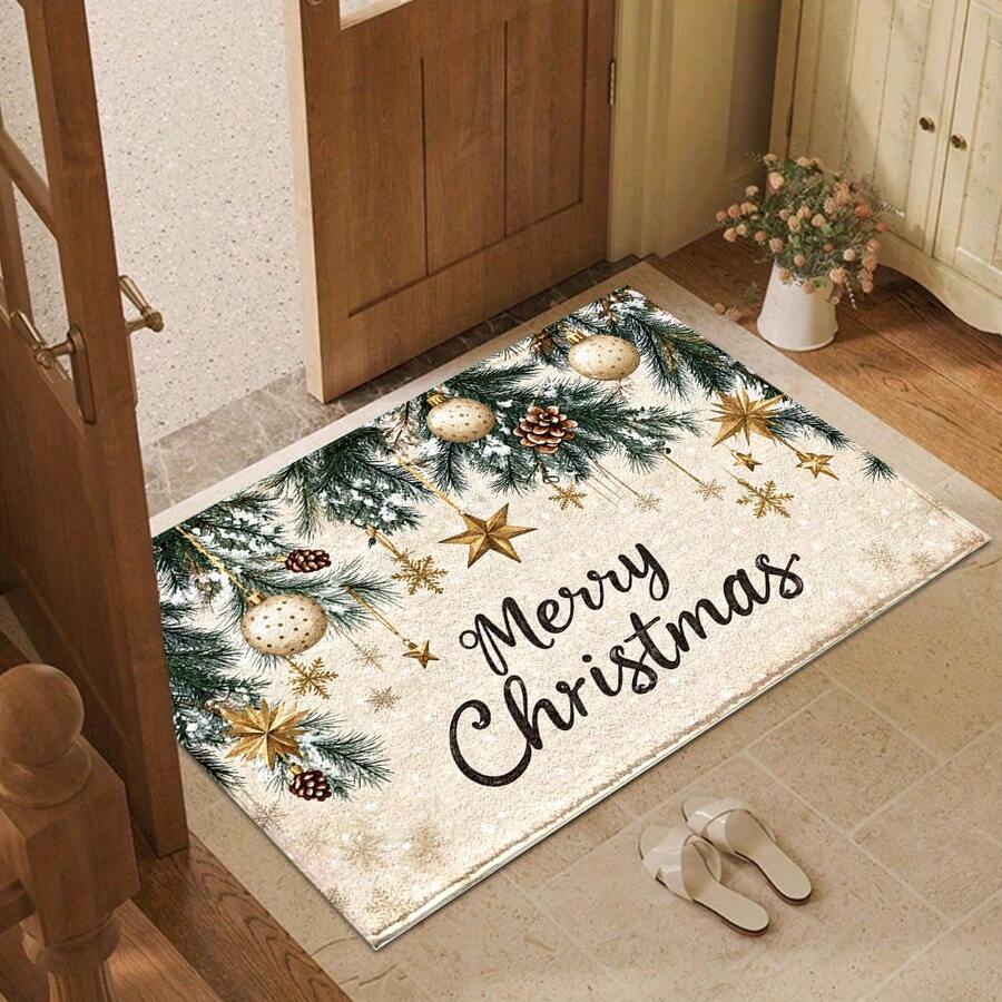 Karpet Panjang Motif Natal 2D, Cocok untuk Ruang Masuk Dalam Ruangan, Karpet Samping Tempat Tidur Kamar Tidur, Karpet Dapur, Ruang Tamu, Ruang Cuci, dan Kamar Mandi. - MultiWarna - View 1