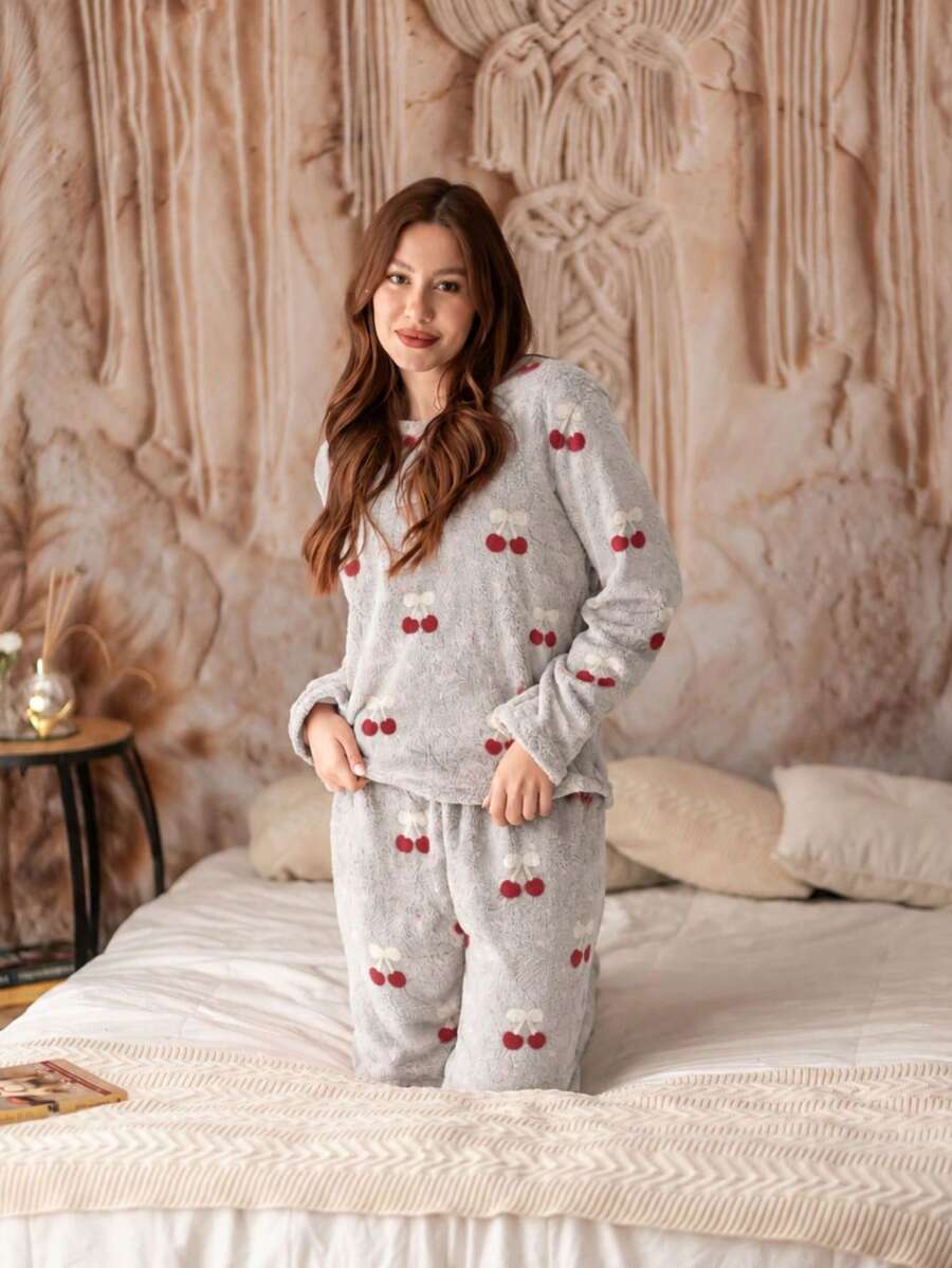Conjunto Pijama Feminino Fleece Peludinho Inverno Smara Modas