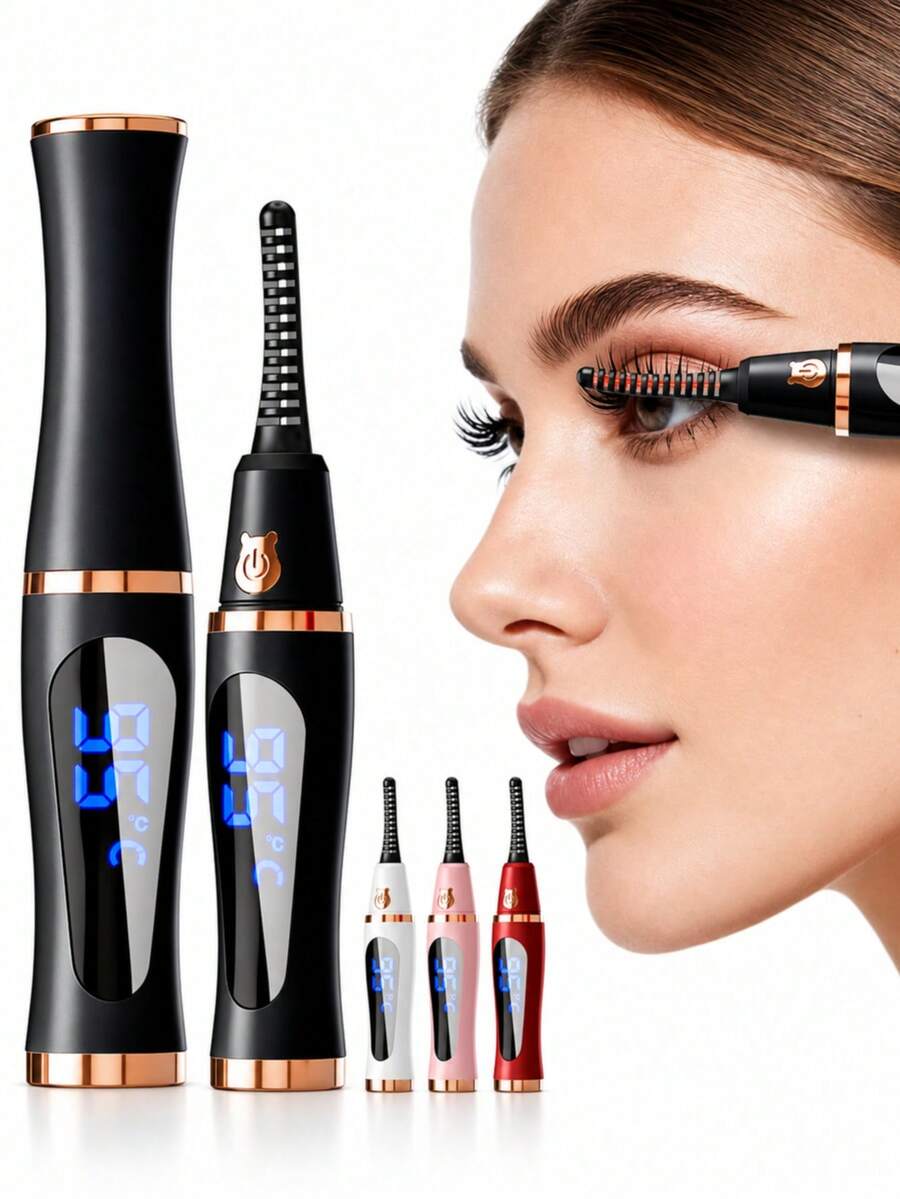 Portable Electric Eyelash Curler, Compact Rechargeable Eyelash Heating Tool For Home Use, Electric Eyelash Curler And Clamp, Rechargeable Curling And Heating Device, A Beautiful Gift For Christmas, Halloween, Valentine's Day, Mother's Day - Multicolor - View 1