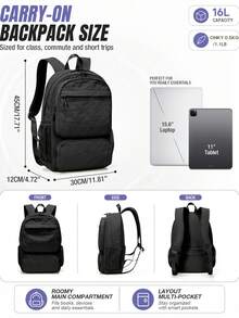 Waterproof Fabric Multifunctional Backpack, Multi-Pocket Layered Storage Large Capacity Laptop Bag, Unisex Commuter Business Travel Campus Wear-Resistant School Bag - Multicolor - View 11