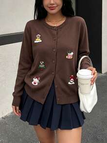 Women Cardigans - Brown - View 3