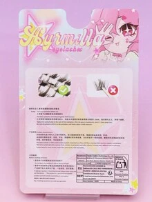 Ayrmilla 80pcs Bulu Mata Palsu Individual Ringan Bentuk Mata Rubah, Bulu Mata Palsu Ekor Panjang Bersayap, Bulu Mata Segmen Lembut DIY, Bulu Mata Buatan Tangan Bentuk Mata Rubah yang Dapat Digunakan Kembali - C - View 5
