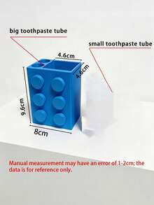 Creative Building Block Style Toothbrush Holder, Nested Bathroom Countertop Storage Rack, Stackable Toothpaste And Sundries Organizer, Colorful Modular Tray, Home Use - Multicolor - View 12