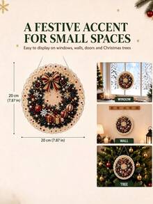 1 Set Christmas Pearl Diamond Painting Suncatcher Kit, 8 Inch, Pre-Assembled Metal Chain, Acrylic Disc With Lace Edge, 3D Mixed Size Pearl Beads, Holiday Window Wall Decor - Sets - View 8