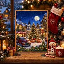 1PC DIY 5D Diamond Painting Kit Christmas Theme Pattern - Round Full Drill Art Mosaic Craft, Home Wall Decor, Unframed - No Frame - View 2